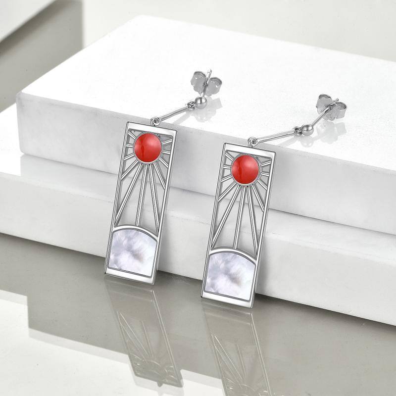 Boucles d'oreilles soleil en argent sterling-3