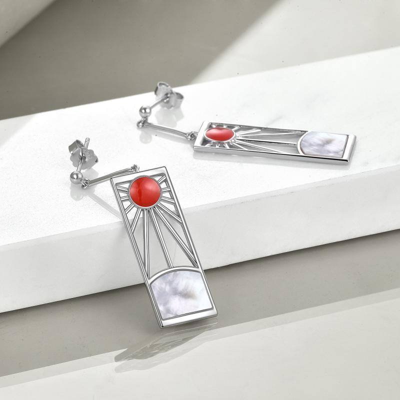 Boucles d'oreilles soleil en argent sterling-4