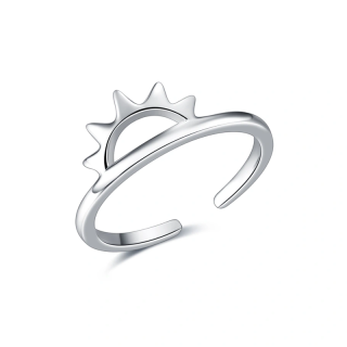 Sterling Silver Sun Open Ring-5