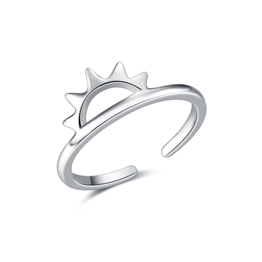 Bague ouverte en argent sterling avec soleil