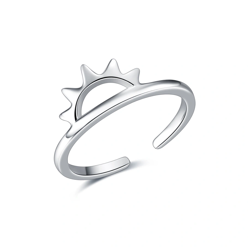 Sterling Silver Sun Open Ring-11