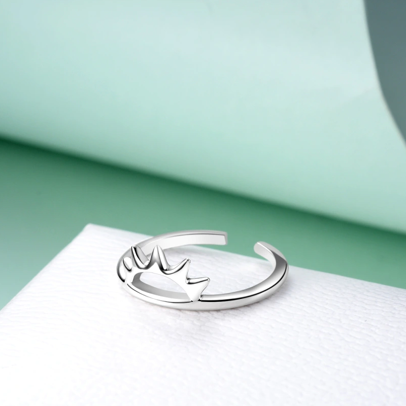 Sterling Silver Sun Open Ring-3