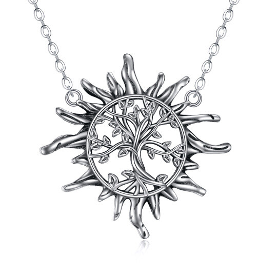 Collier en argent sterling avec pendentif soleil