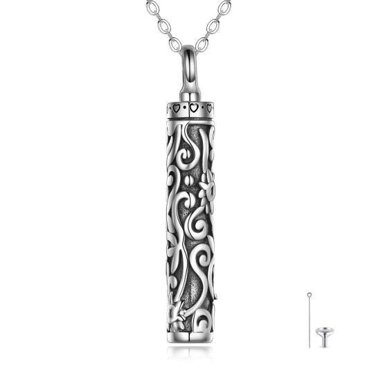 Collier en argent sterling Tournesol et urne en forme de barre