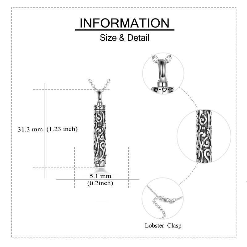 Sterling Silver Sunflower & Bar Urn Necklace for Ashes-6