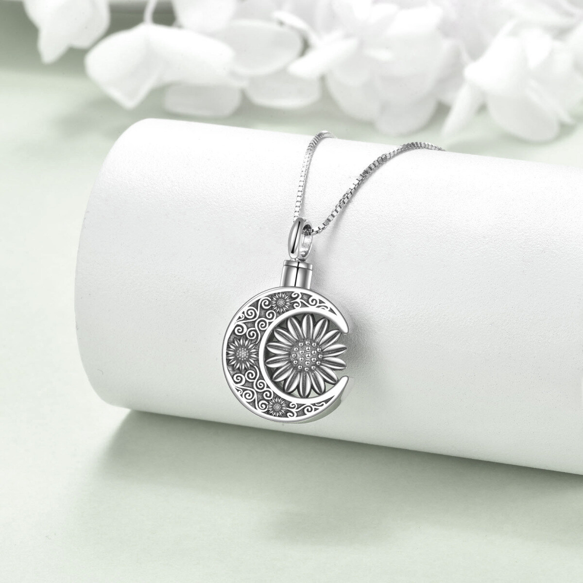 Collier en argent Sterling Sunflower & Moon Urn-5