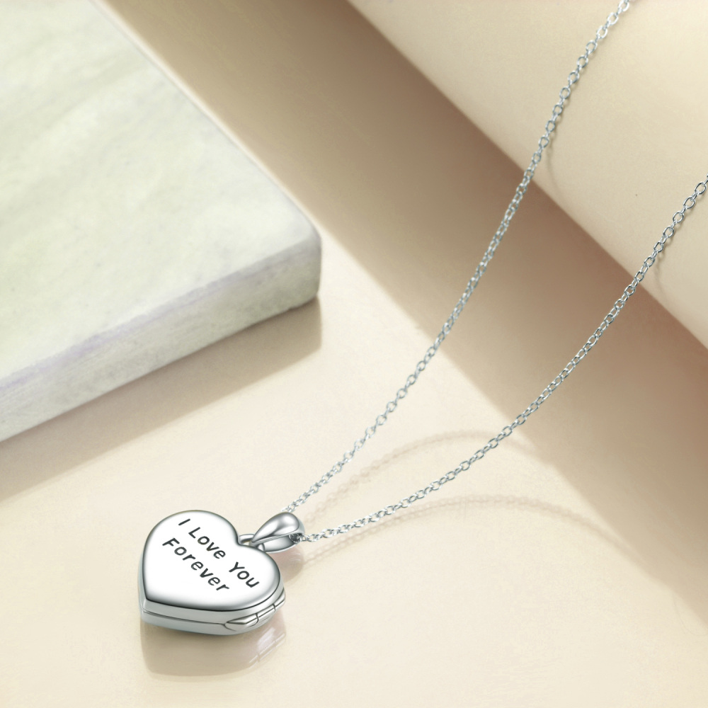 Collar Portafotos Personalizado Girasol en Plata de Ley-4