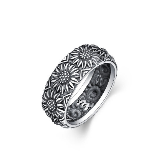 Bague tournesol en argent sterling