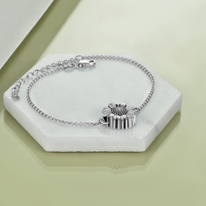 سوار جرة عباد الشمس من الفضة الإسترلينية لحفظ الرماد-4