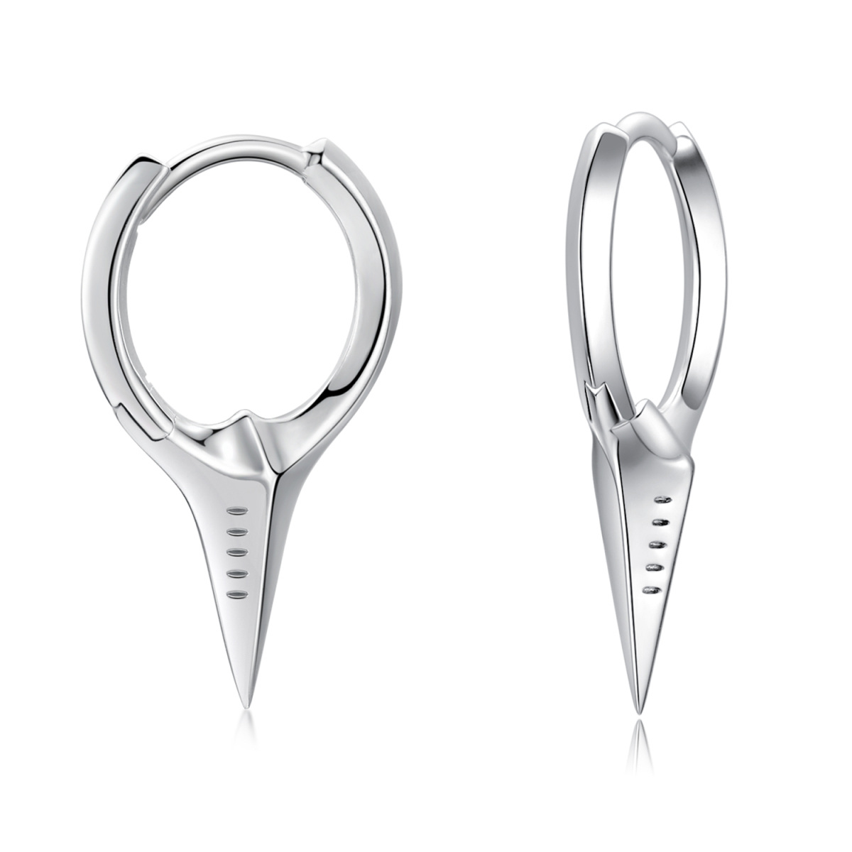 Orecchini a cerchio con spada in argento sterling-1