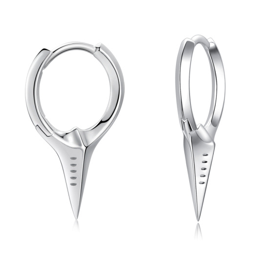 Sterling Silver Sword Hoop Earrings