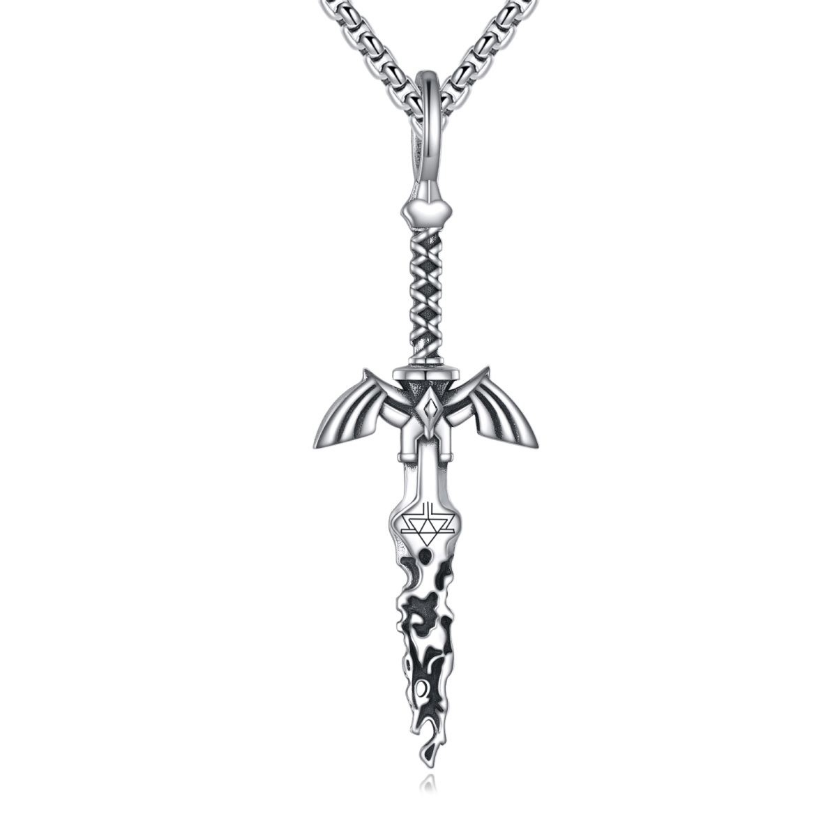 Sterling Silver Sword Pendant Necklace for Men-1