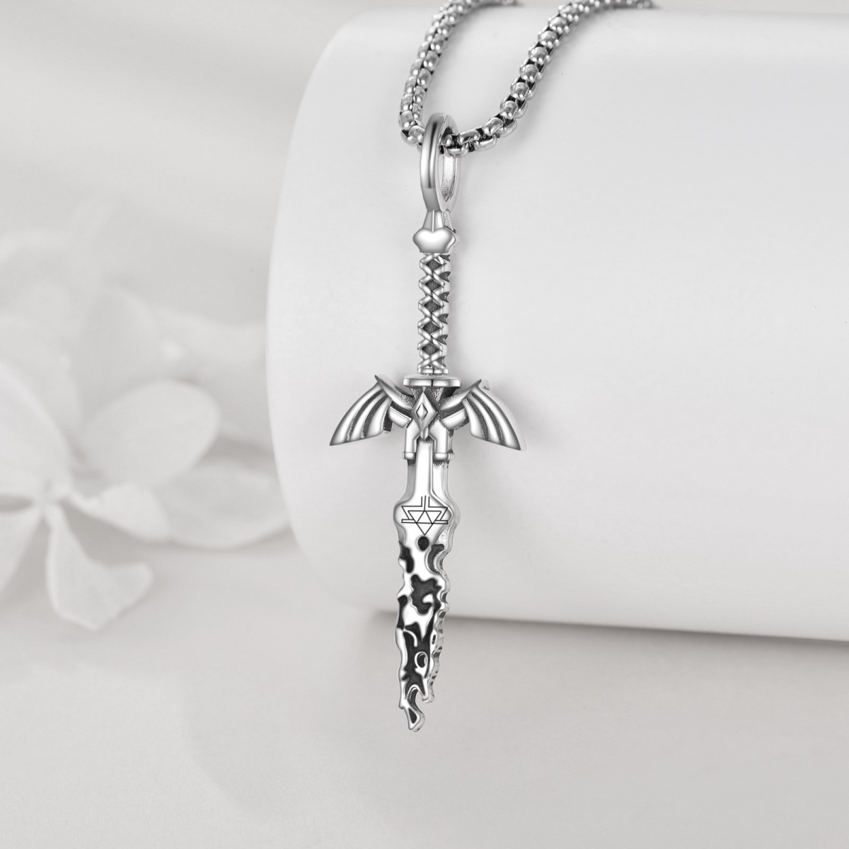 Sterling Silver Sword Pendant Necklace for Men-3