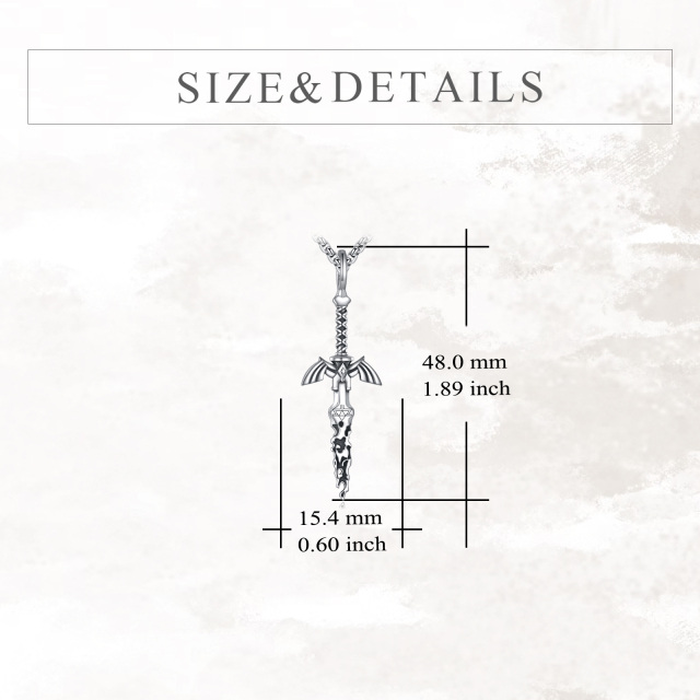Halskette mit Schwertanhänger aus Sterlingsilber für Herren-5