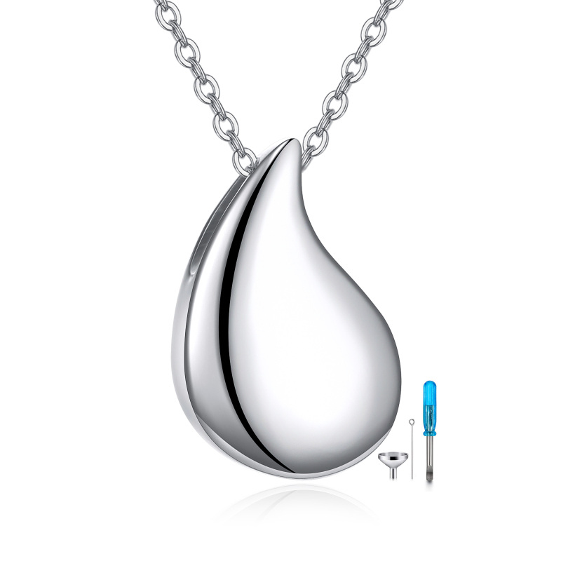 Sterling Silver Tear Drop Shape Urn Necklace for Ashes-18