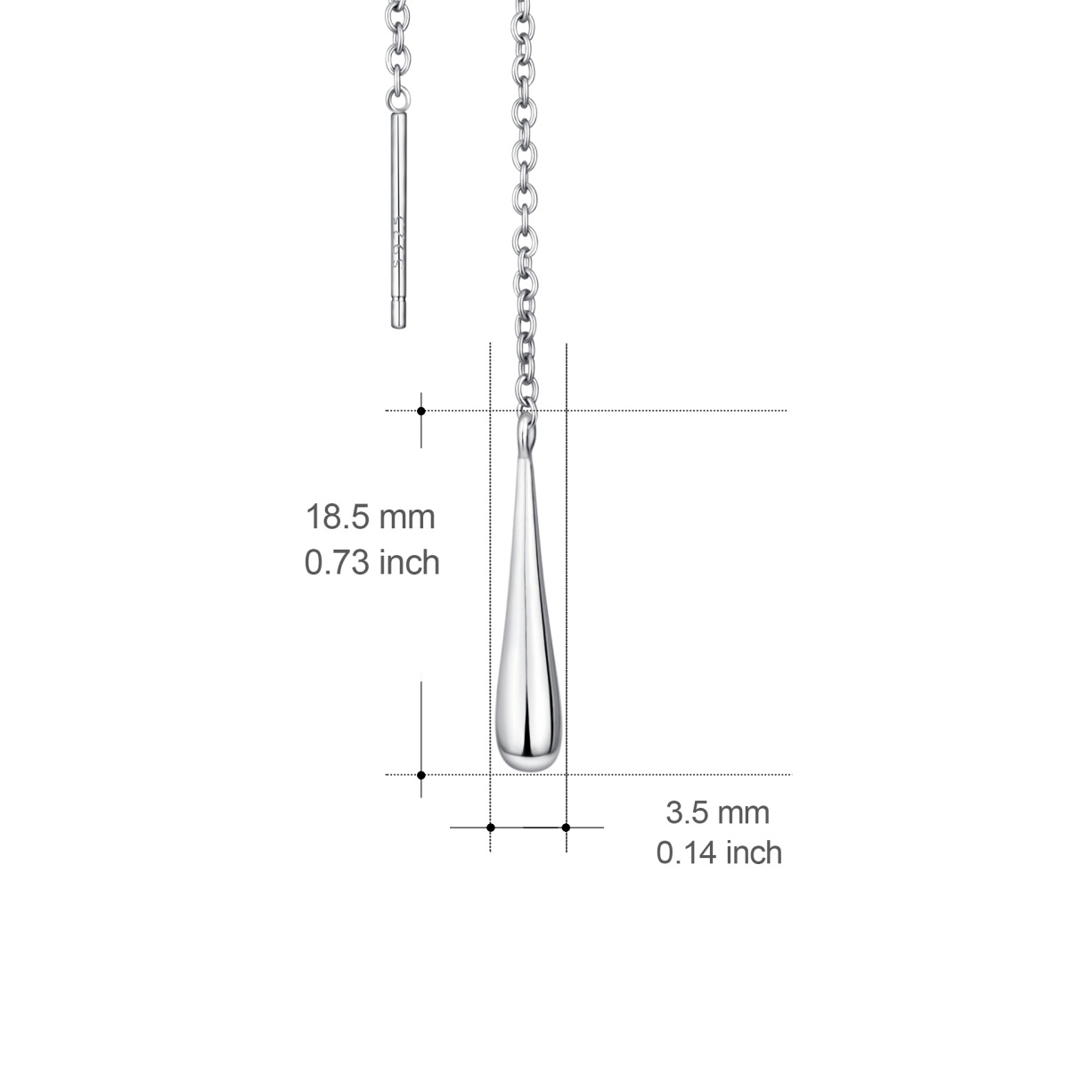 Pendientes colgantes de plata de ley con forma de lágrima para mujer-5