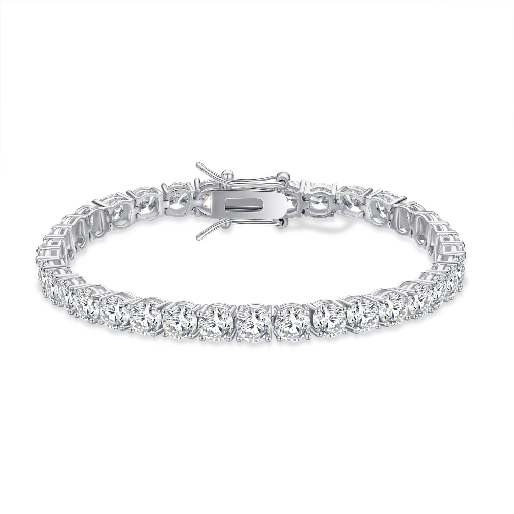 Bracelet en argent sterling avec chaîne de tennis en zircon cubique-1