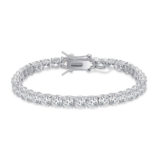 Bracciale a catena tennis in argento sterling con zirconia cubica-4