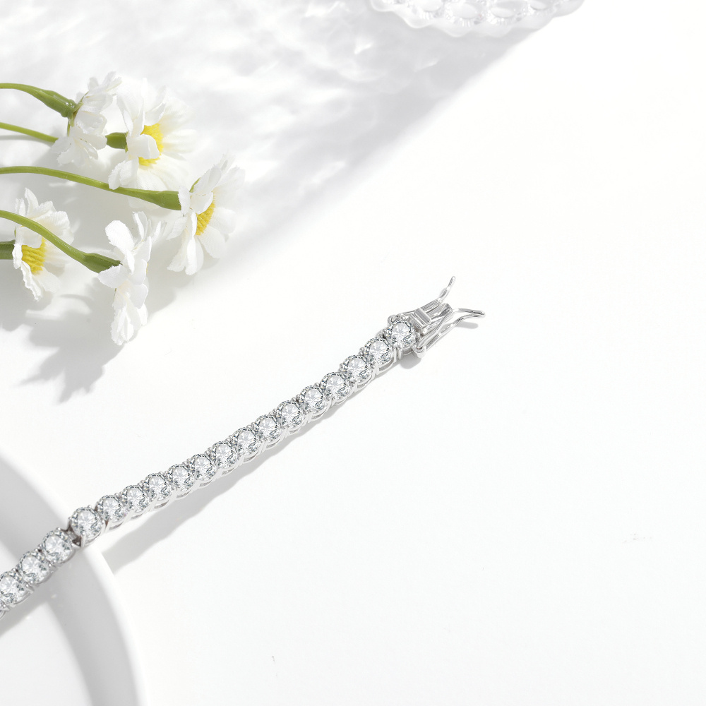 Bracelet en argent sterling avec chaîne de tennis en zircon cubique-4