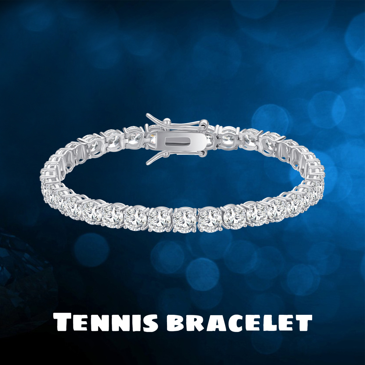 Sterling Silber Cubic Zirkonia Tennis Kette Armband Armreif-6