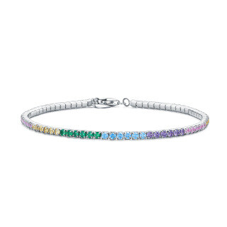 Bracciale a catena Tennis in argento sterling con zirconia cubica-7
