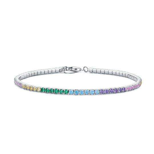 Bracciale a catena Tennis in argento sterling con zirconia cubica