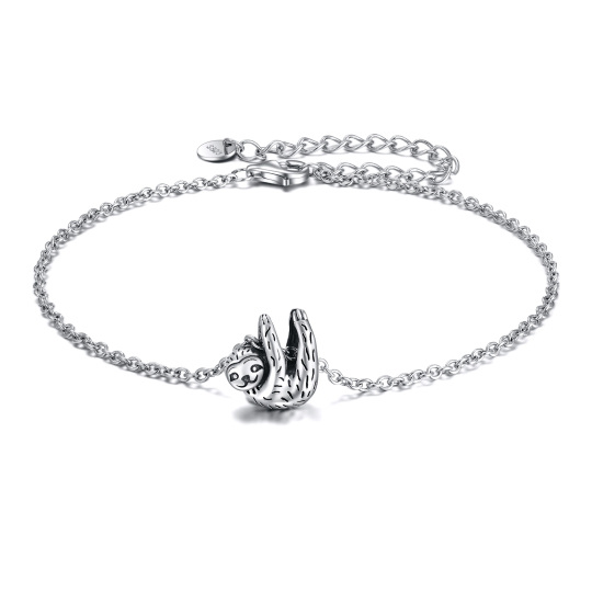 Bracciale con ciondolo a forma di bradipo in argento sterling