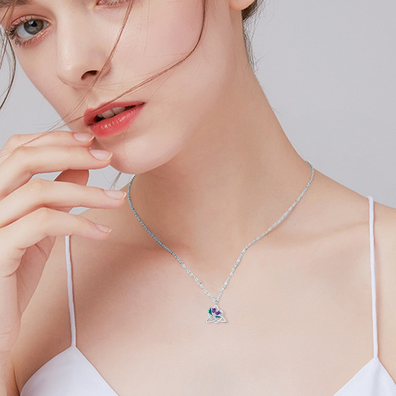 Sterling Silver Thistle & Celtic Knot Pendant Necklace-2