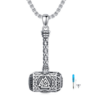 Sterling Silver Thor'S Hammer Celtic Knot Urn Necklace For Ashes-4