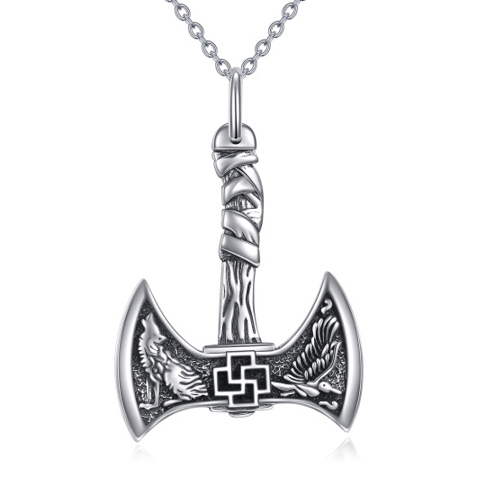 Collier en argent sterling avec pendentif marteau de Thor