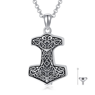 Sterling Silver Thor'S Hammer Urn Necklace For Ashes-23