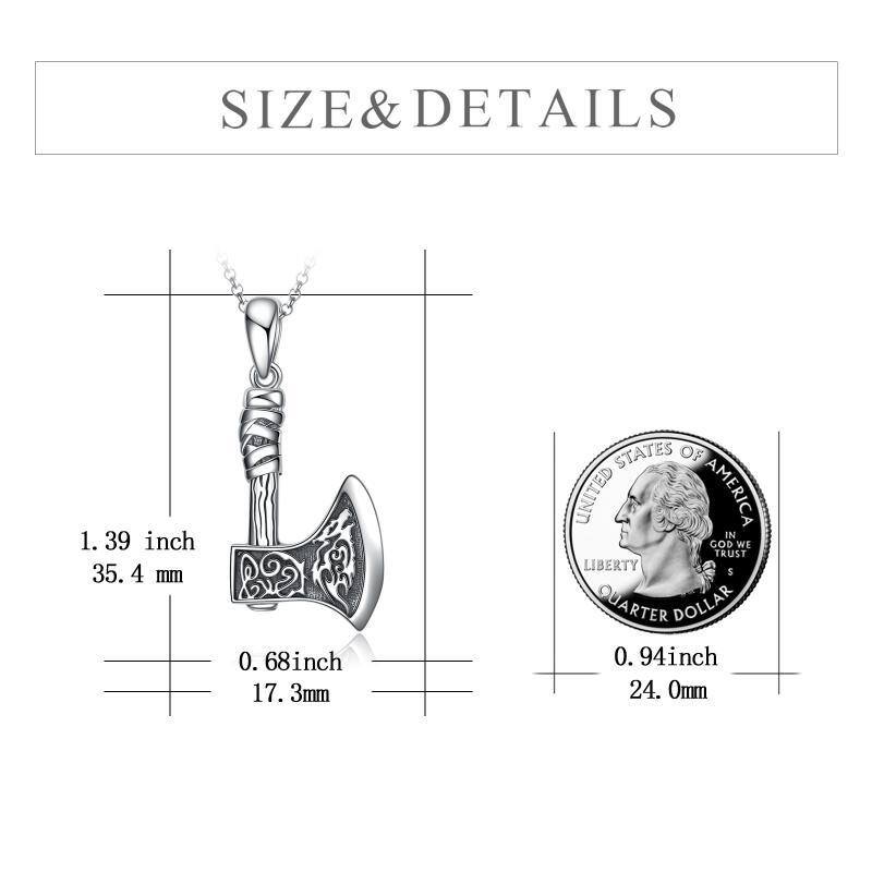 Collier pendentif loup marteau de Thor en argent sterling-6