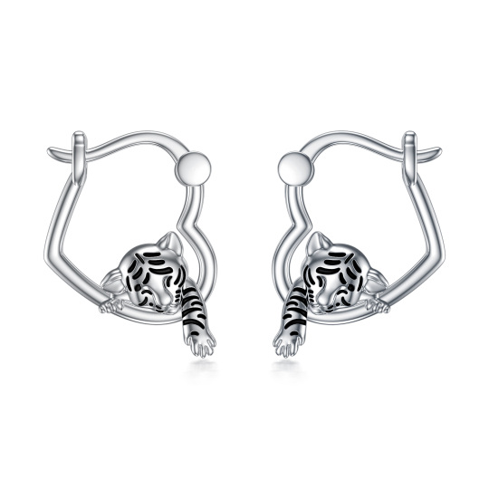 Boucles d'oreilles tigre en argent sterling-1