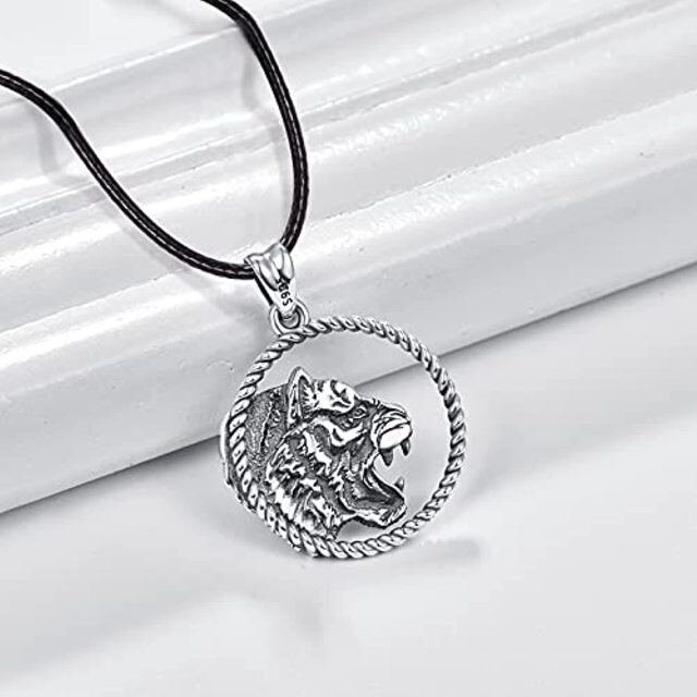 Collier à pendentif tigre en argent sterling-4