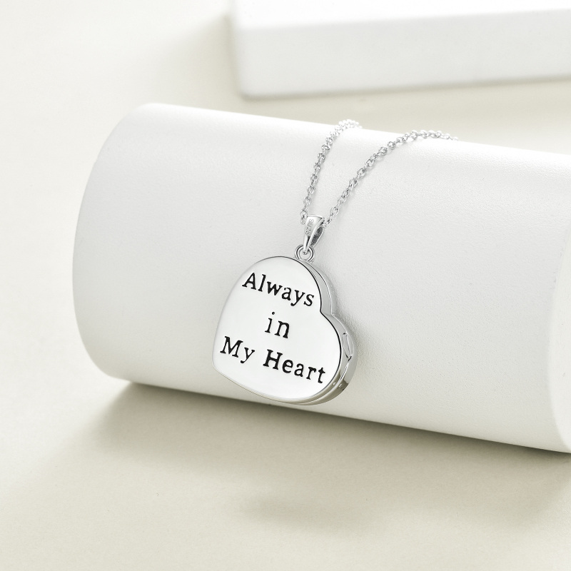 Sterling Silver Two-tone Abalone Shellfish Father & Daughter Urn Necklace for Ashes with Engraved Word-4