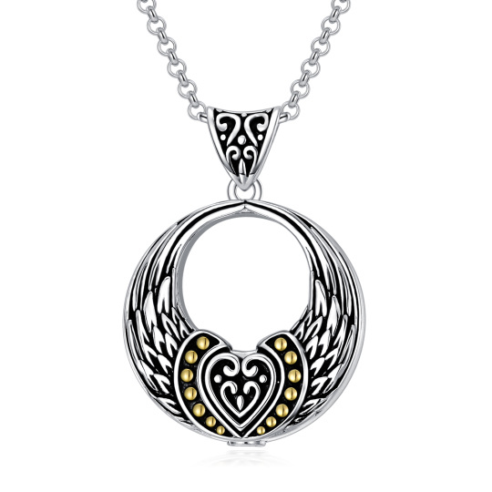 Sterling Silver Two-tone Angel Wing Urn Necklace for Ashes