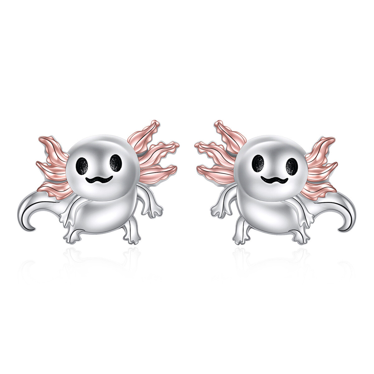 Pendientes de plata de ley bicolor Axolotl-1