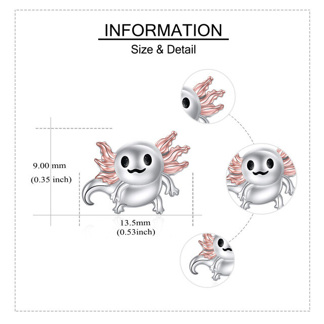 Zweifarbige Axolotl-Ohrstecker aus Sterlingsilber-6