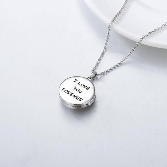 Collana con medaglione con foto personalizzata con api bicolore in argento sterling-6