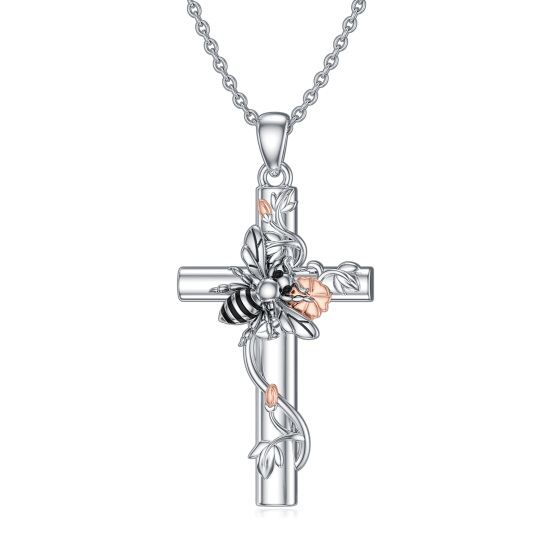 Collana con ciondolo ape bicolore in argento sterling