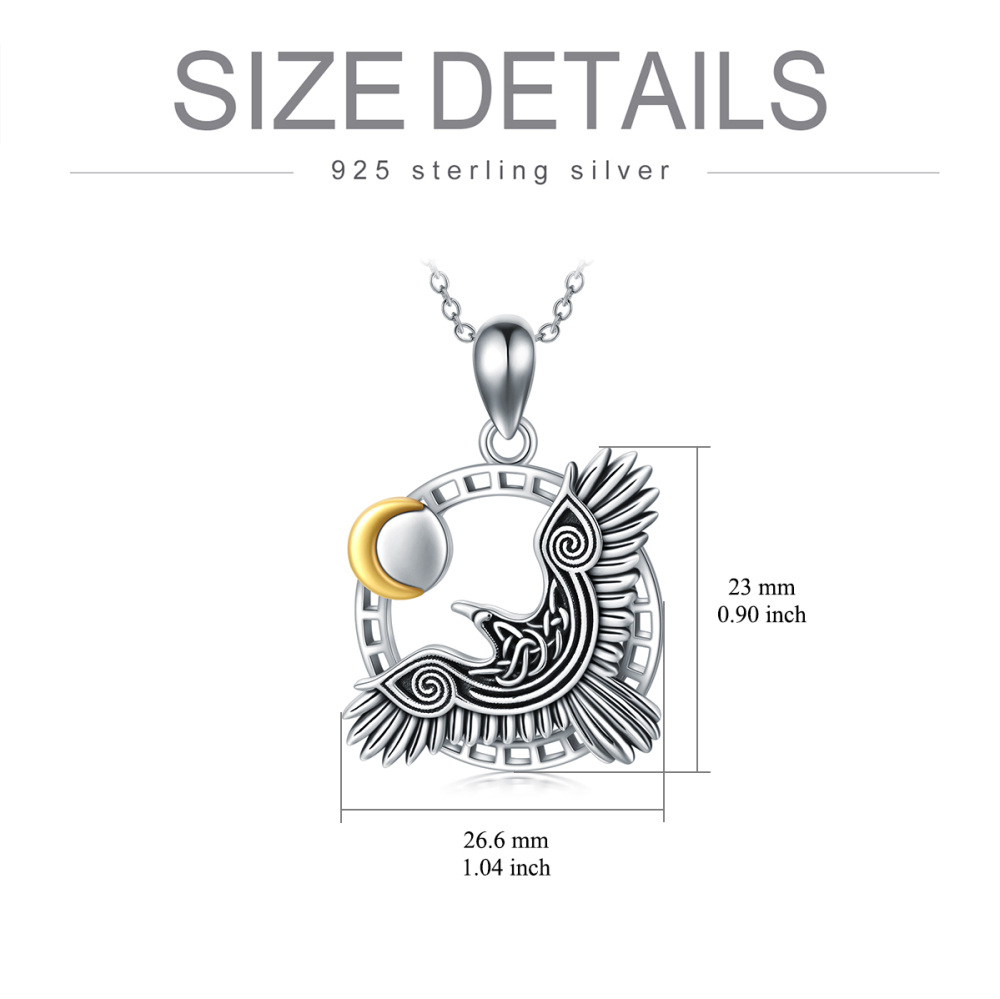 Sterling Silver Two-tone Bird Pendant Necklace-6