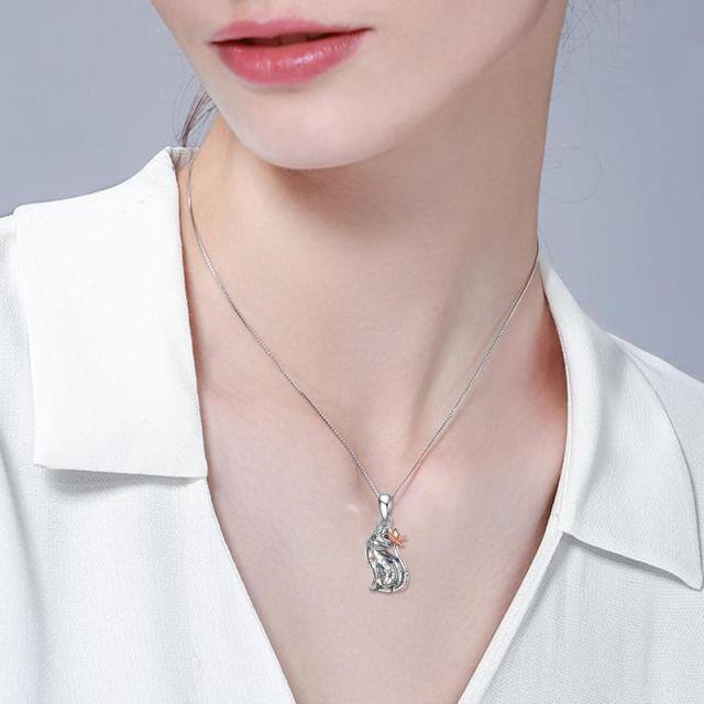 Collier en argent sterling pour cendres avec papillon et lapin-2