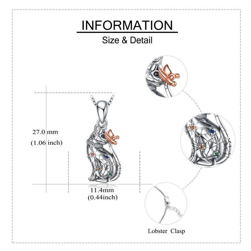 Sterling Silber zweifarbig Schmetterling & Kaninchen Urne Halskette für Asche-4