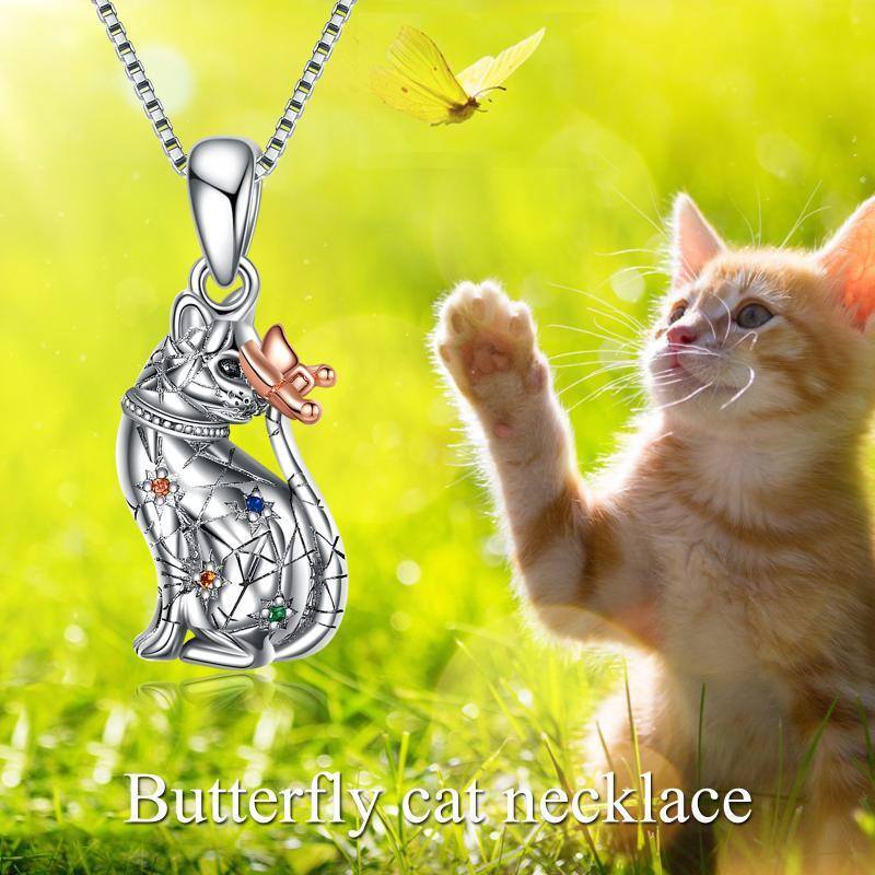 Collier en argent sterling pour cendres avec papillon et lapin-5