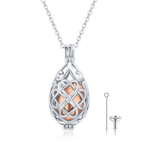 Collana d'argento bicolore con nodo celtico per le ceneri