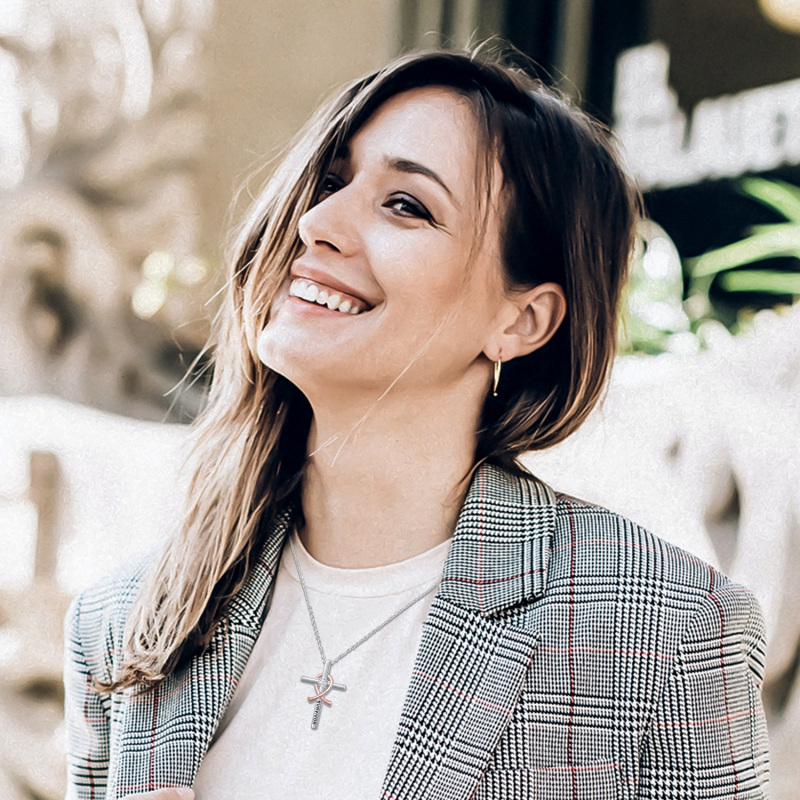 925 prata esterlina zircon rosa fita cruz charme pingente colar presente para mulher-2