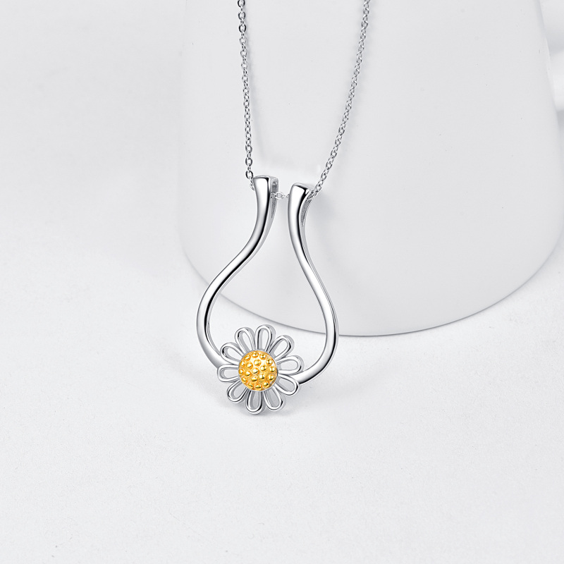 Naszyjnik z wisiorkiem w kształcie stokrotki w kształcie koła ze srebra próby 925-5