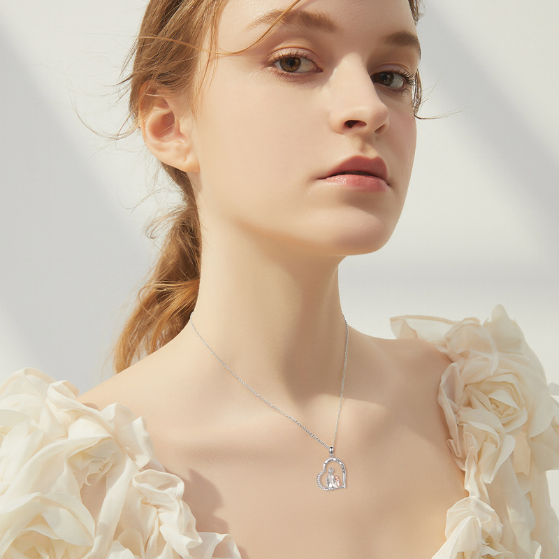 Colar de cachorrinho de zircônia cúbica em prata esterlina-2