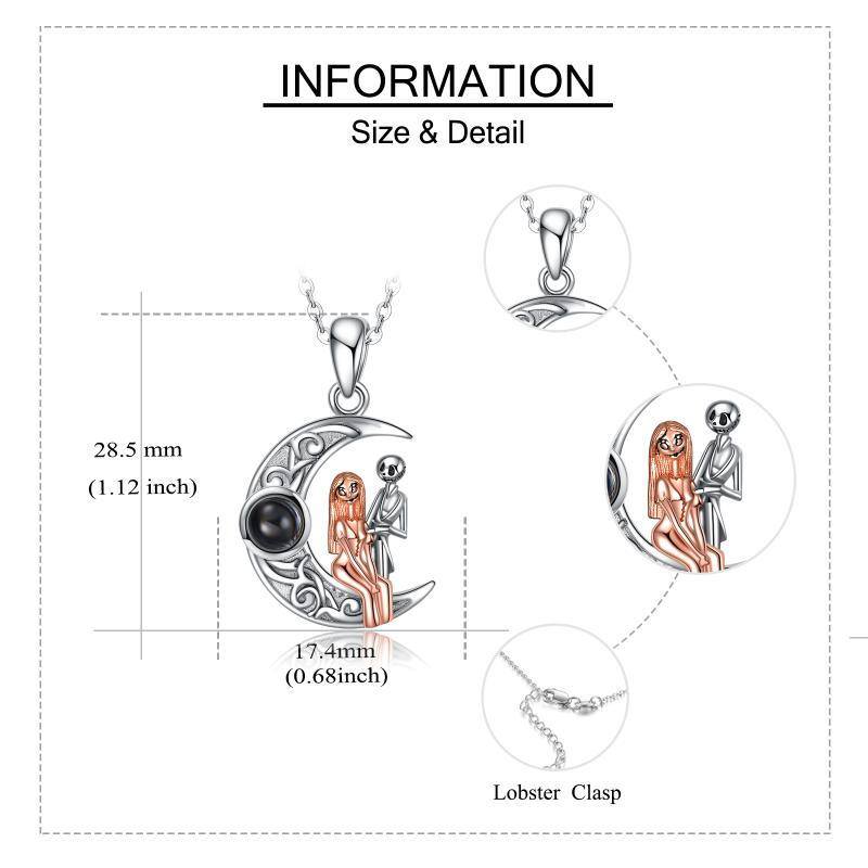 Collier en argent sterling, forme circulaire, pierre de projection, crâne et urne-5