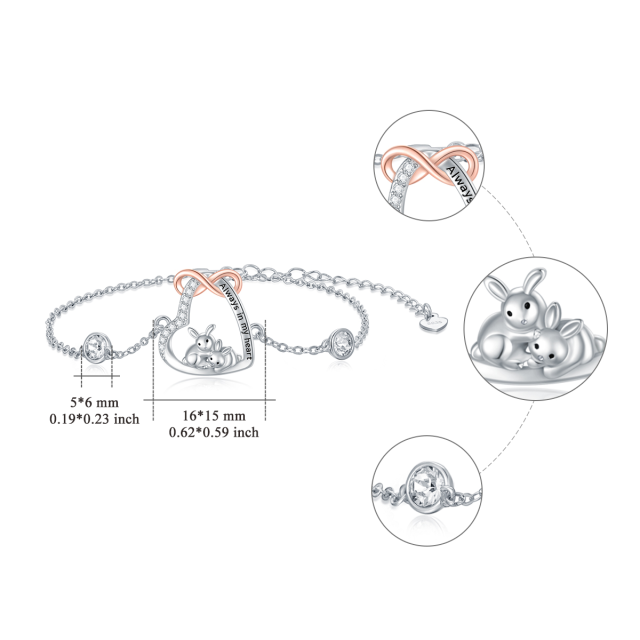 Pulseira de coelho de prata esterlina 925 com zircônia cúbica como presente para mulheres-5